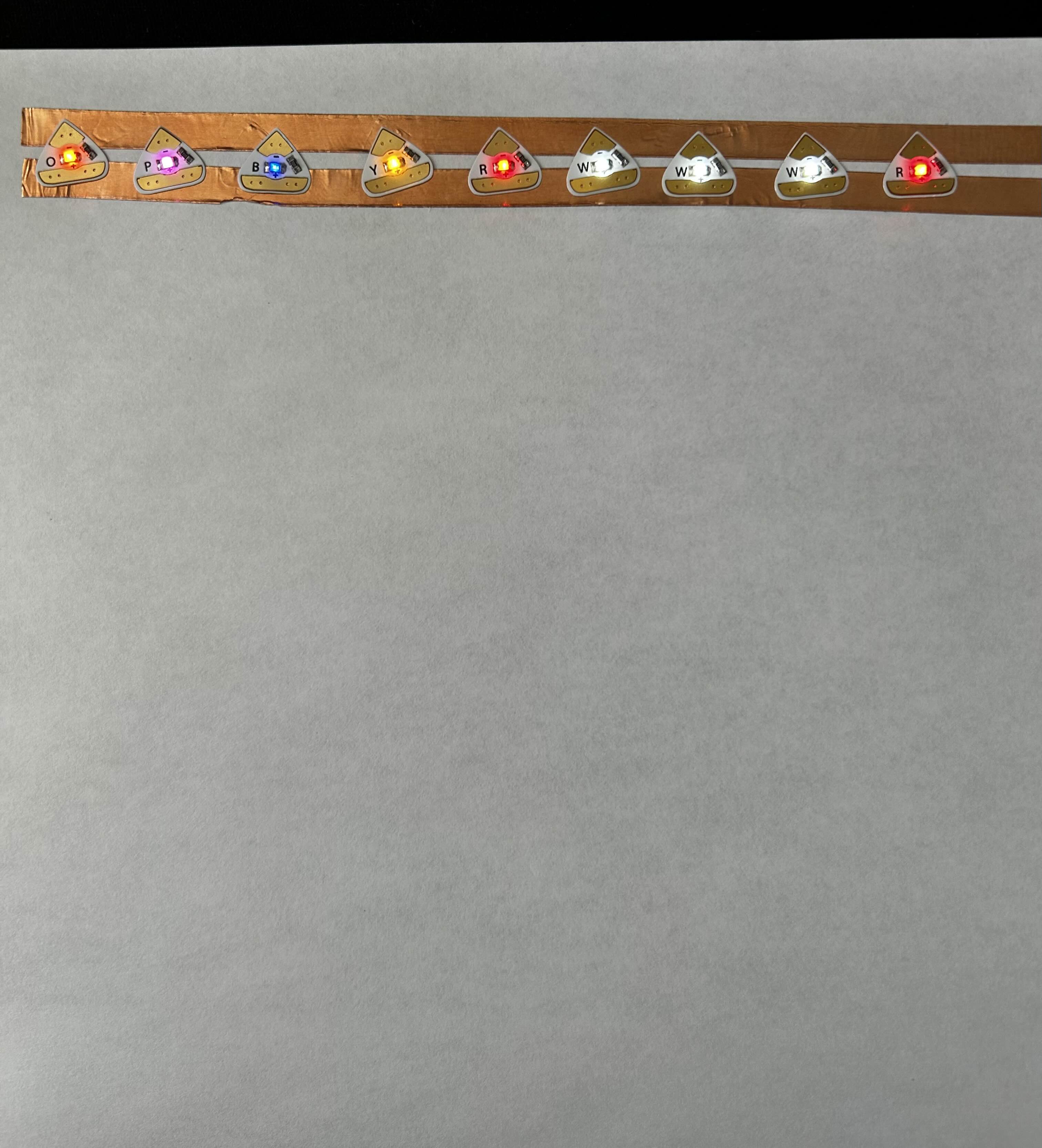 checking how many lights will light up with just one battery, blue was the weakest colour